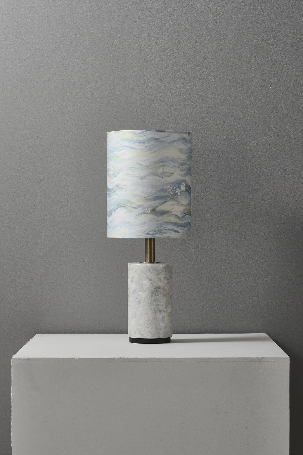 W&F Collection | Brazilian Natural Stone Table Lamp with Fabric Shade