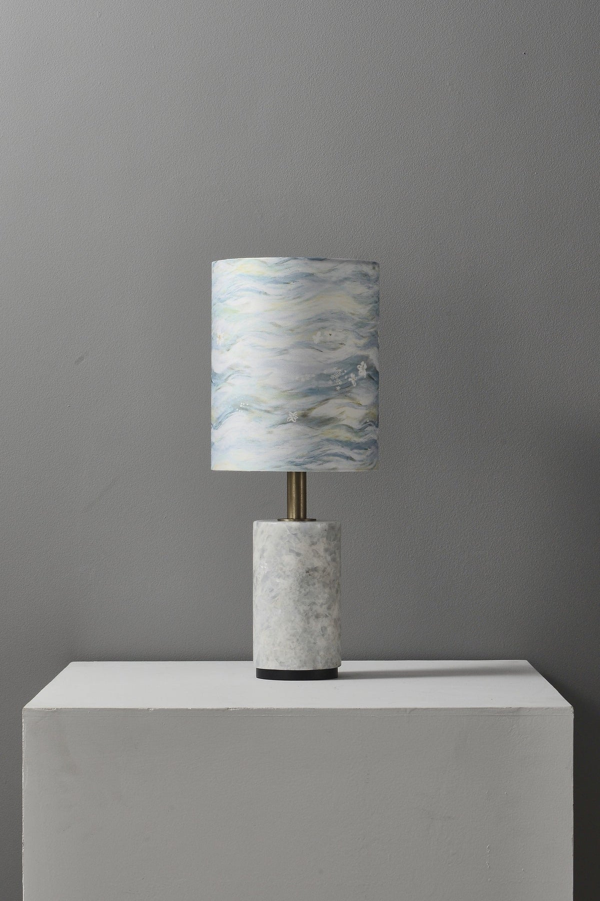 W&F Collection | Brazilian Natural Stone Table Lamp with Fabric Shade
