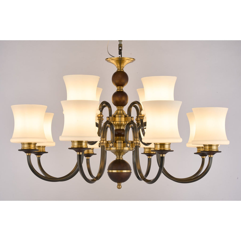 W&F Collection | Ebonelle Opal Glass Chandelier