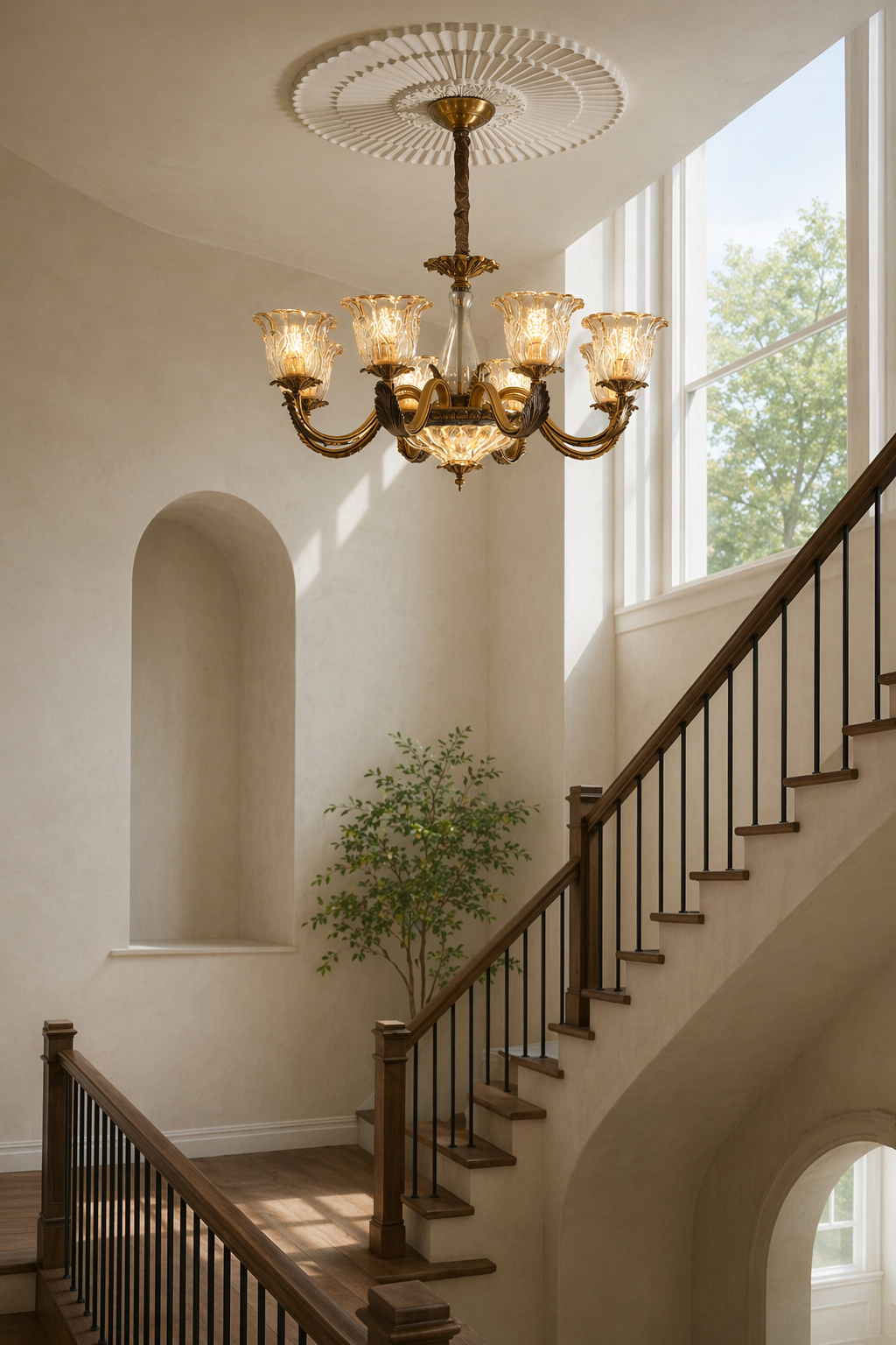 W&F Collection | Baroque Floral Glass Chandelier