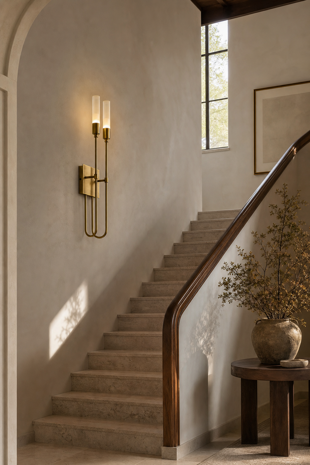 W&F Collection | Double Arrow Brass and Acrylic Wall Sconce