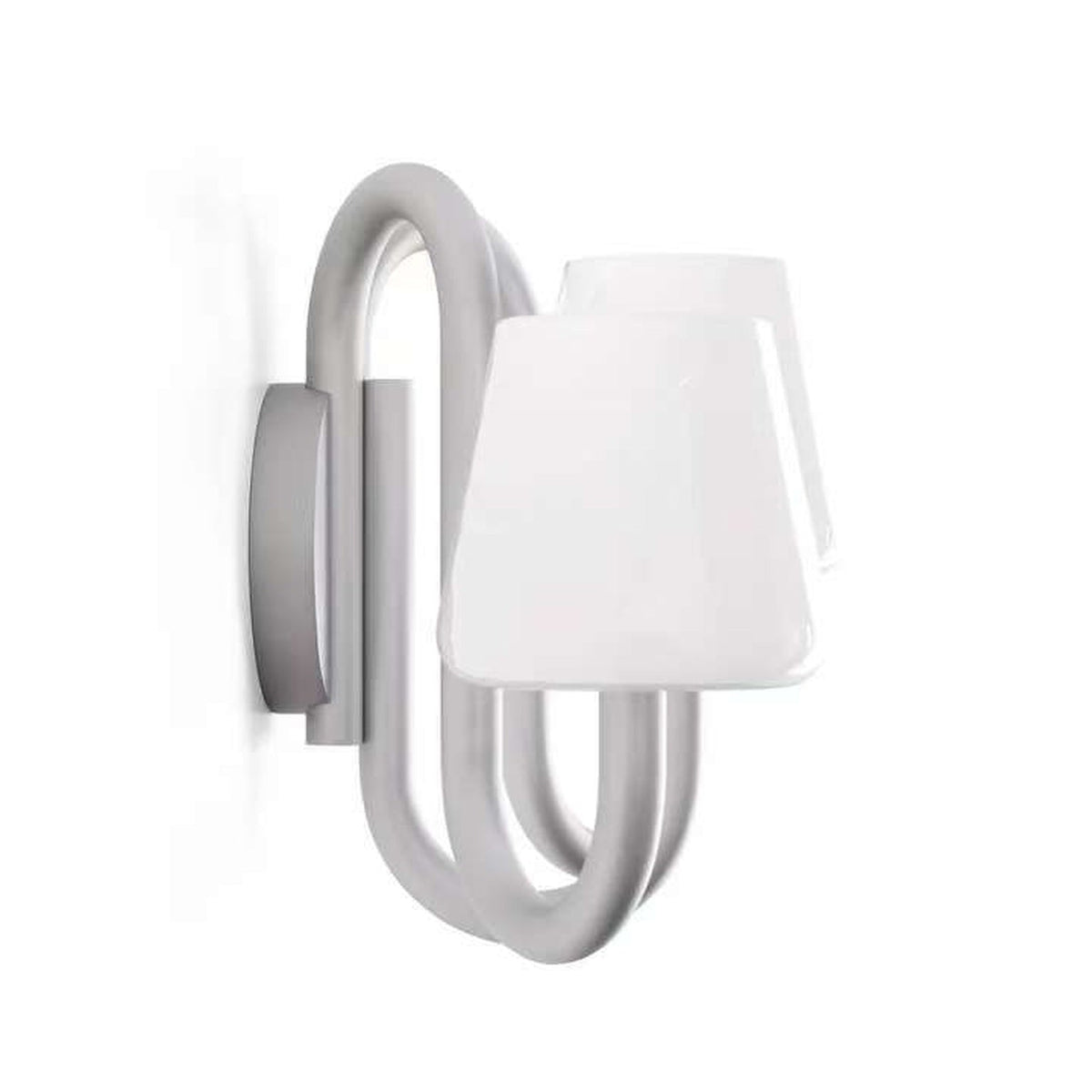 W&F Collection | Apollo Gray Aluminum and Opal Glass Wall Sconce