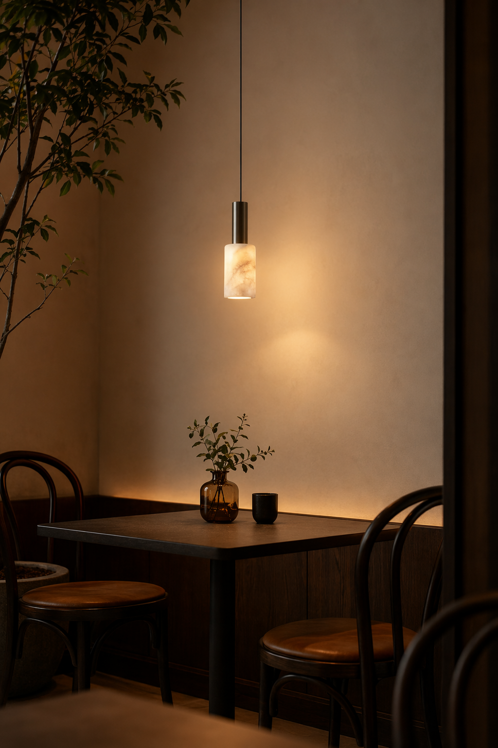 W&F Collection | Azurelith Blue Crystal Cylinder Pendant Light