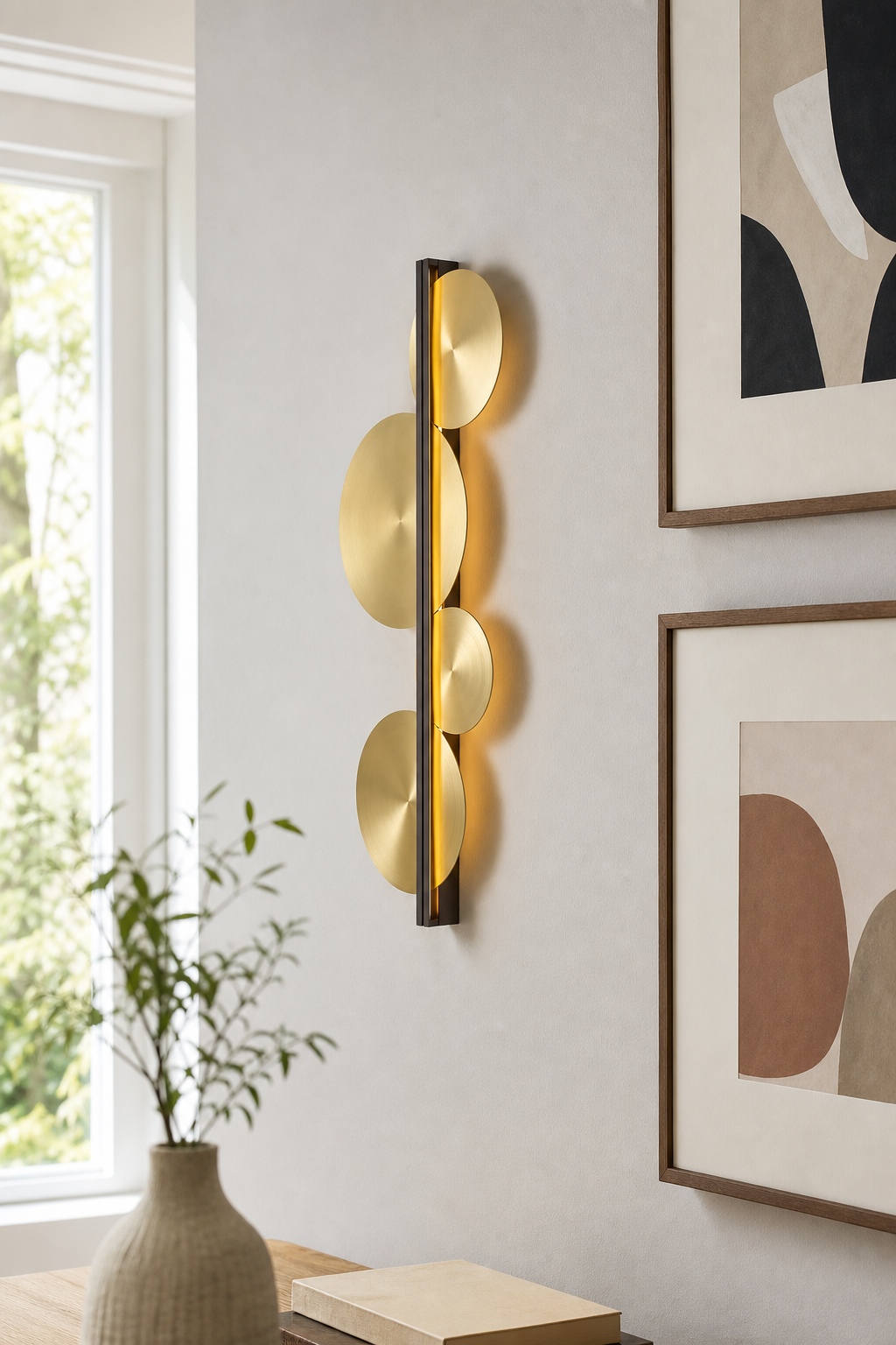 W&F Collection | Brass Disc LED Wall Sconce