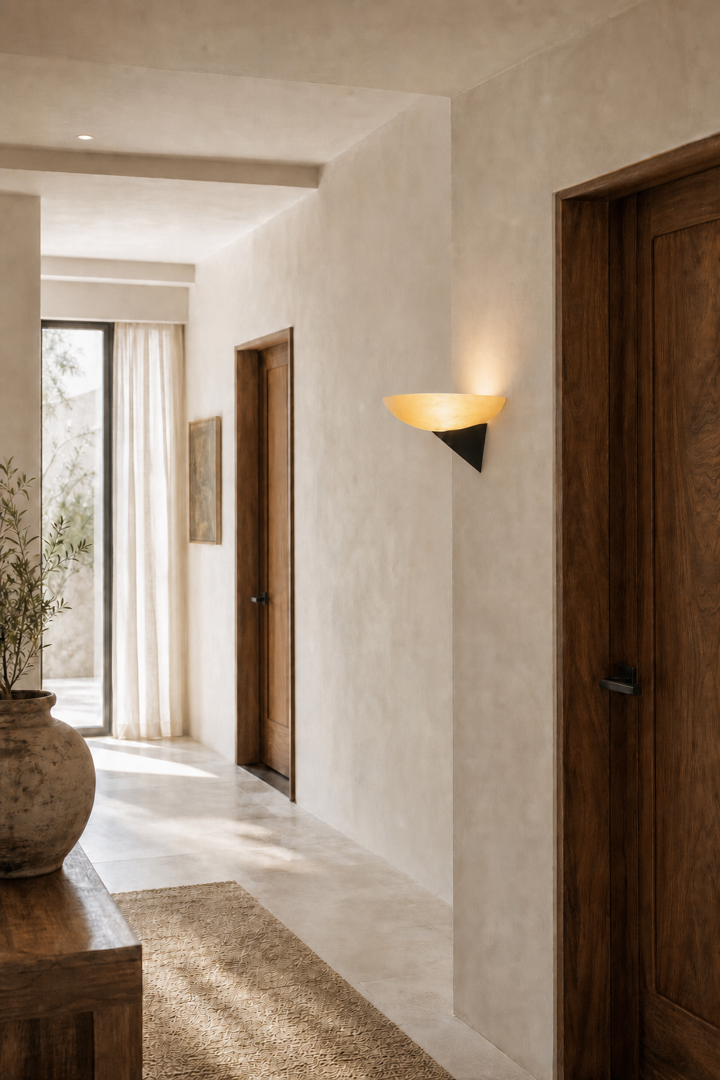 W&F Collection | Asymmetric Acid-Washed Glass Wall Sconce