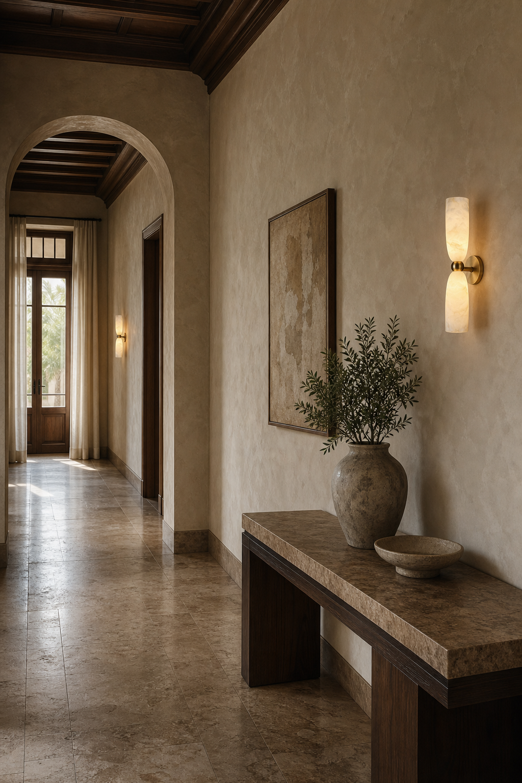 W&F Collection | Double Alabaster Cylinder Wall Sconce
