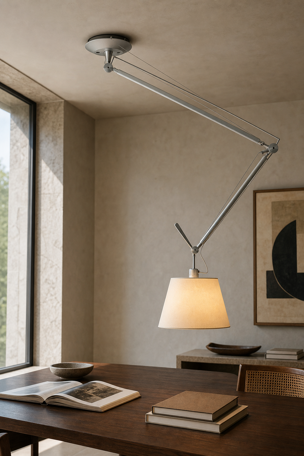W&F Collection | Bauhaus Adjustable Swing Arm Pendant Light