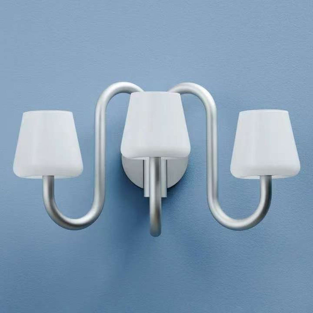 W&F Collection | Apollo Gray Aluminum and Opal Glass Wall Sconce