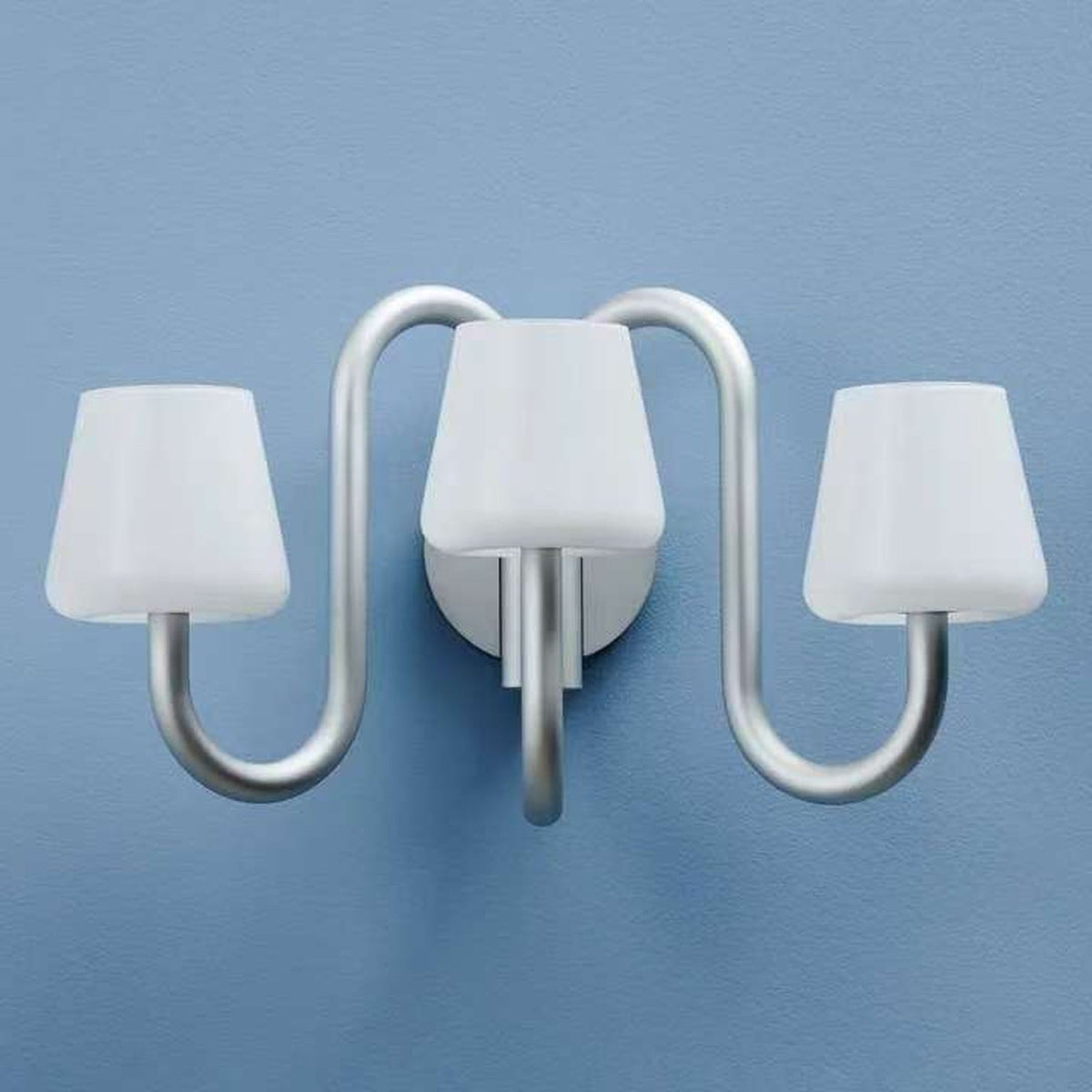 W&F Collection | Apollo Gray Aluminum and Opal Glass Wall Sconce