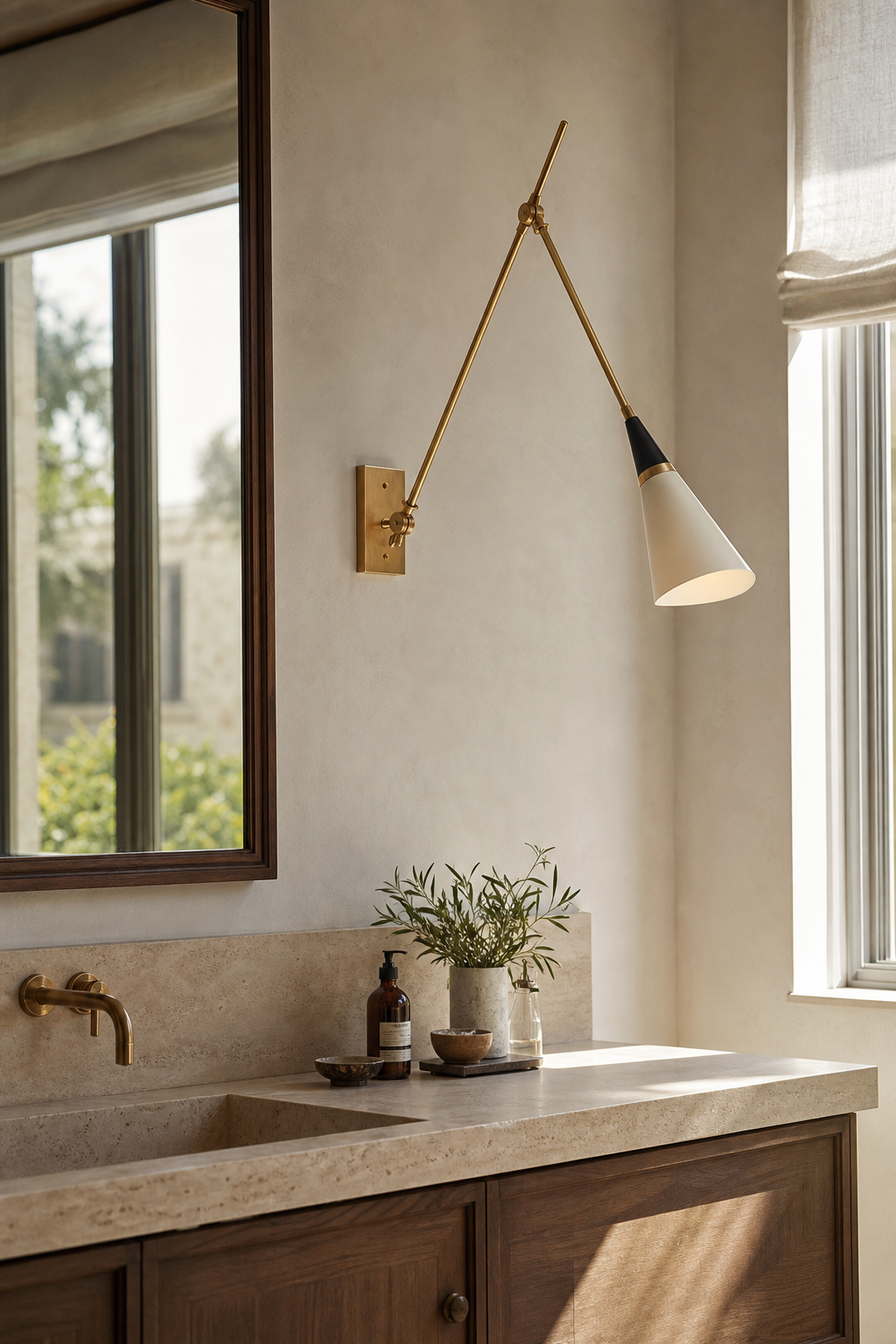 W&F Collection | Adjustable Brass Wall Sconce