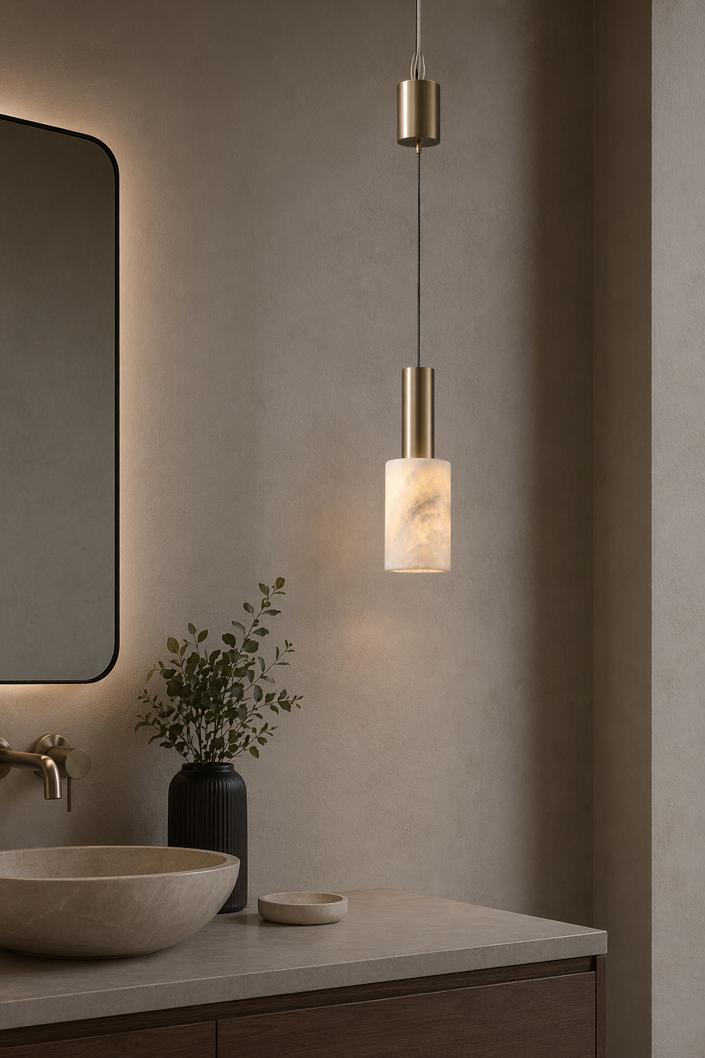 W&F Collection | Azurelith Blue Crystal Cylinder Pendant Light
