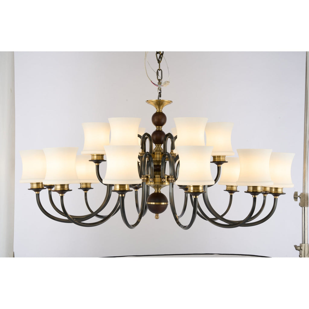 W&F Collection | Ebonelle Opal Glass Chandelier