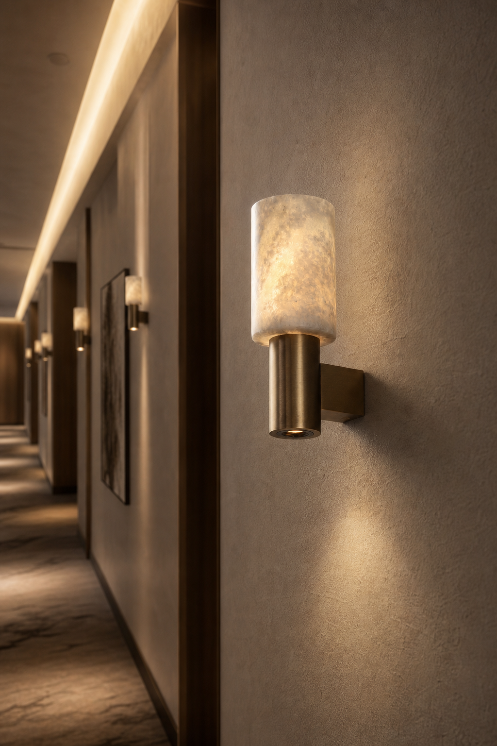 W&F Collection | Azurelith Blue Crystal Cylinder Wall Sconce