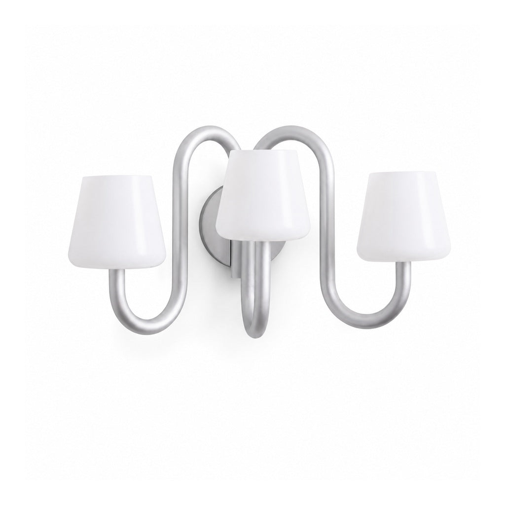 W&F Collection | Apollo Gray Aluminum and Opal Glass Wall Sconce