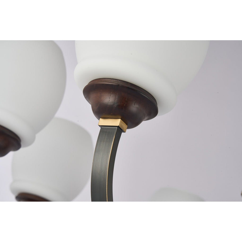 W&F Collection | Caldwell Rounded Opal Glass Chandelier