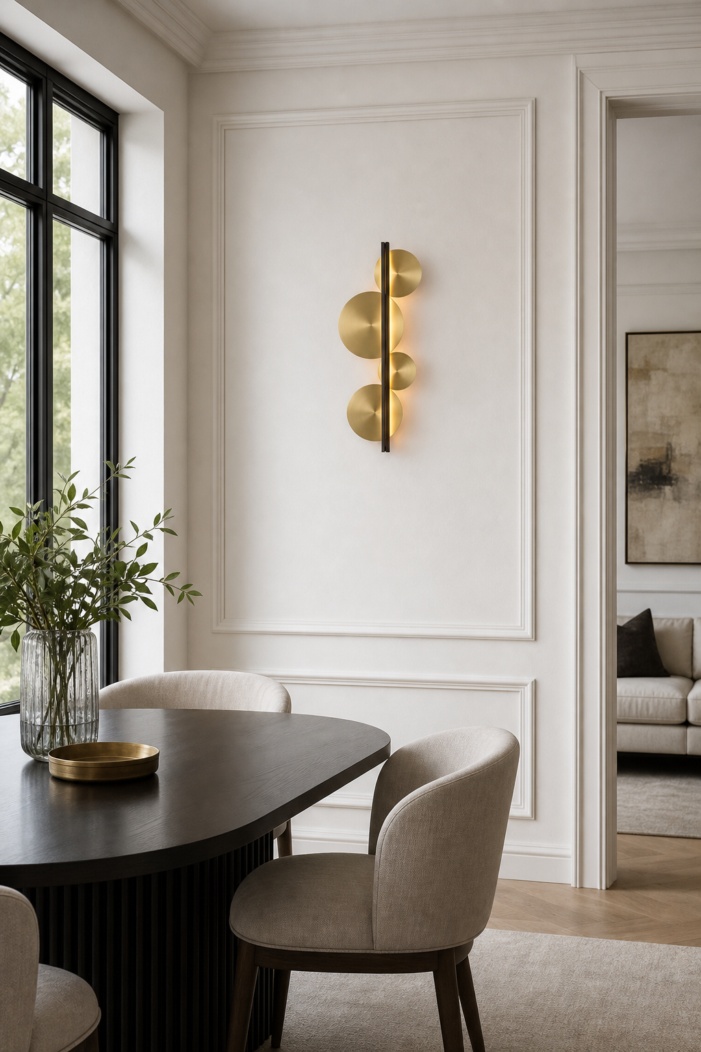 W&F Collection | Brass Disc LED Wall Sconce