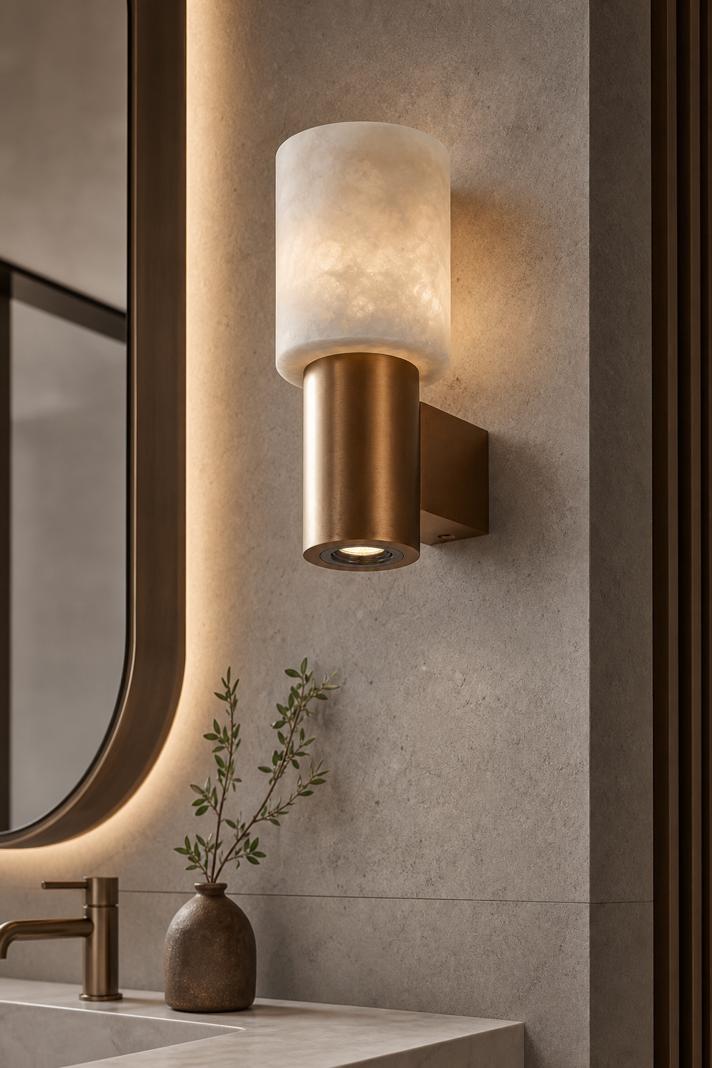 W&F Collection | Azurelith Blue Crystal Cylinder Wall Sconce