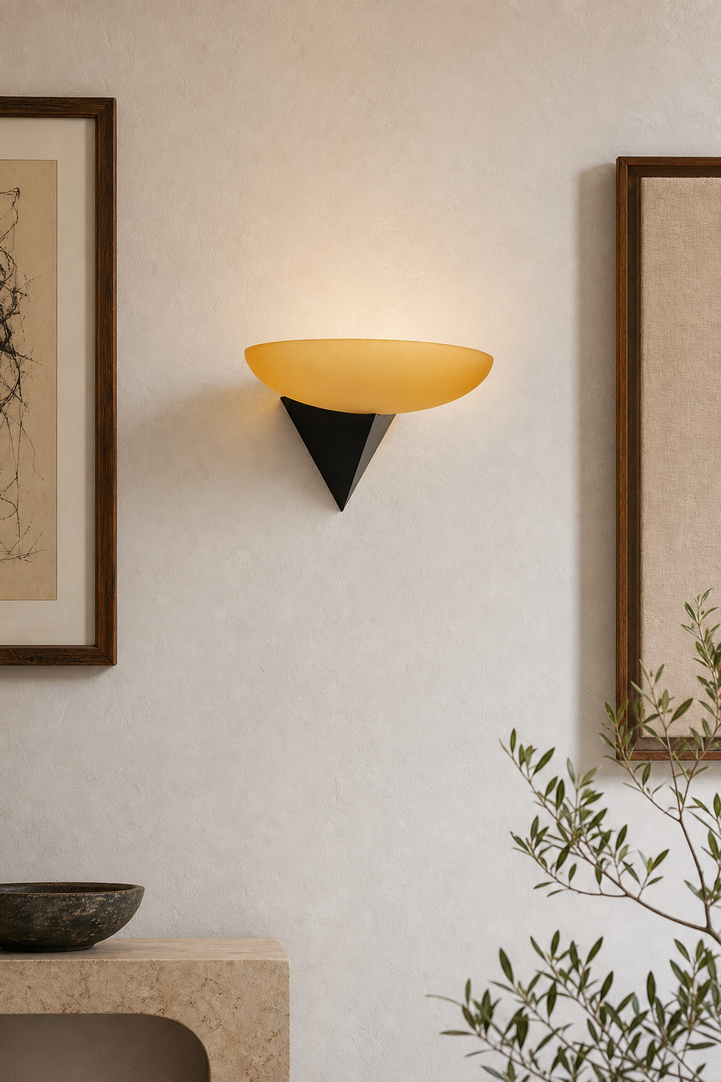 W&F Collection | Asymmetric Acid-Washed Glass Wall Sconce