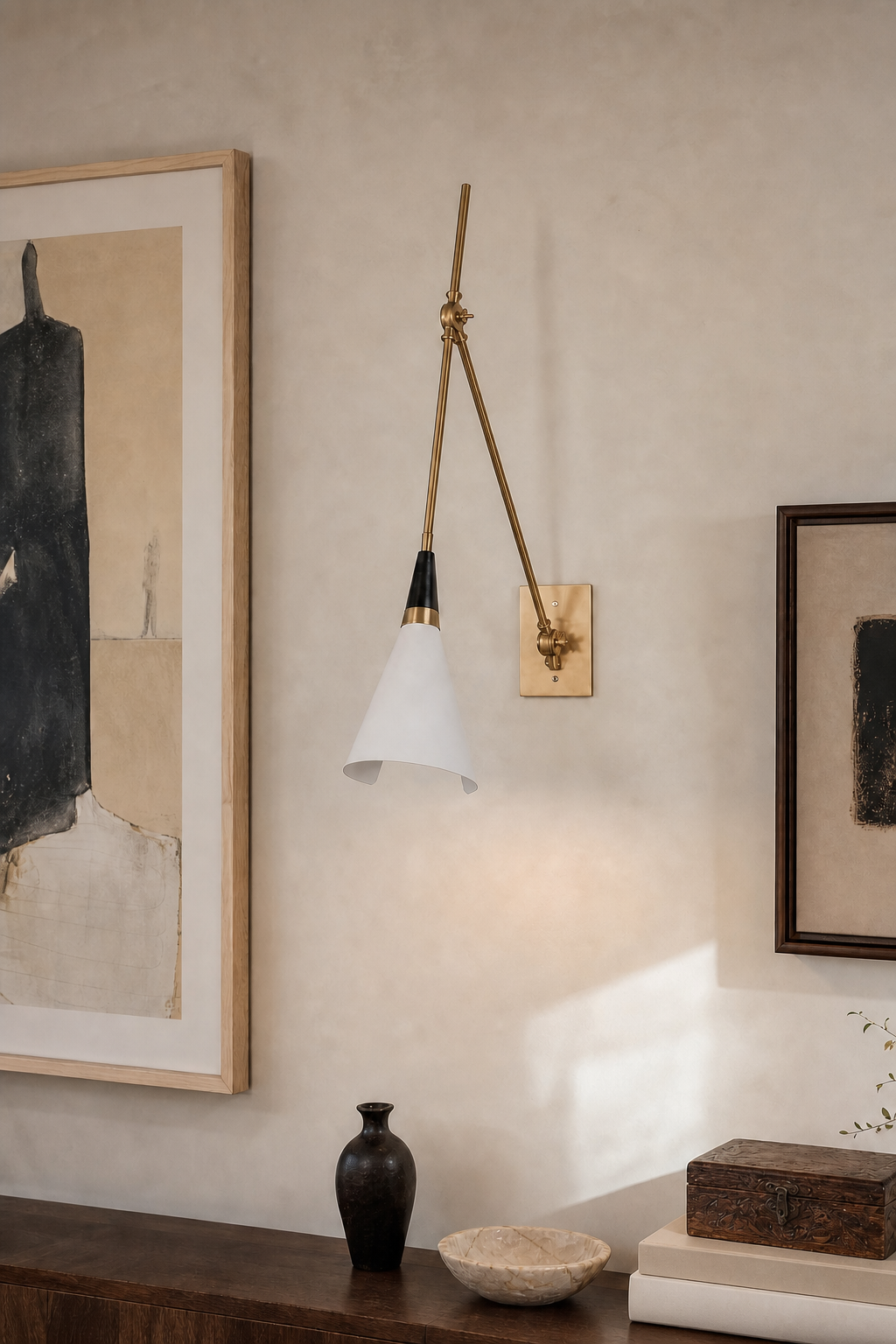 W&F Collection | Adjustable Brass Wall Sconce