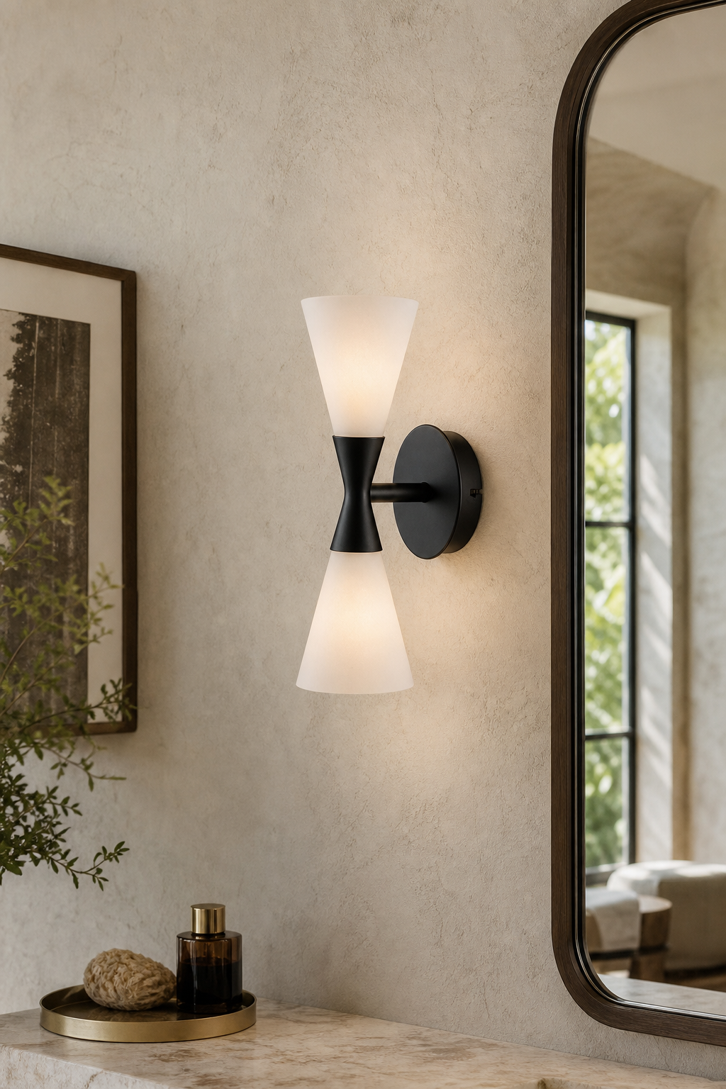 W&F Collection | Double-Ended Frosted Glass Wall Sconce