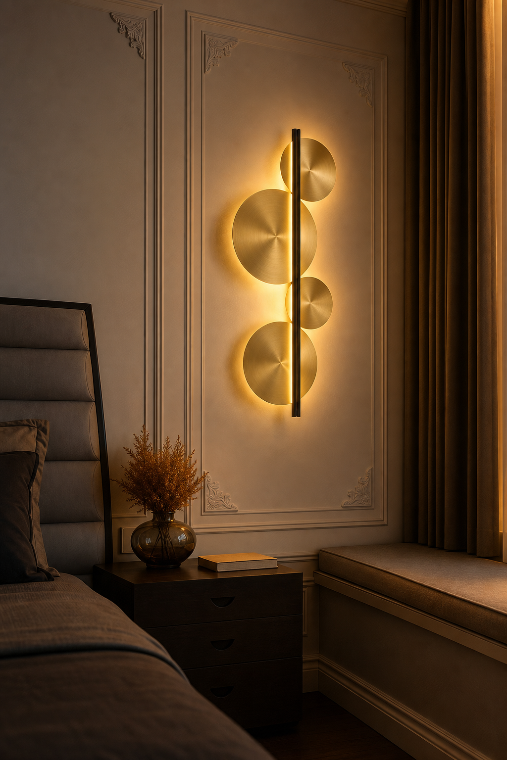 W&F Collection | Brass Disc LED Wall Sconce