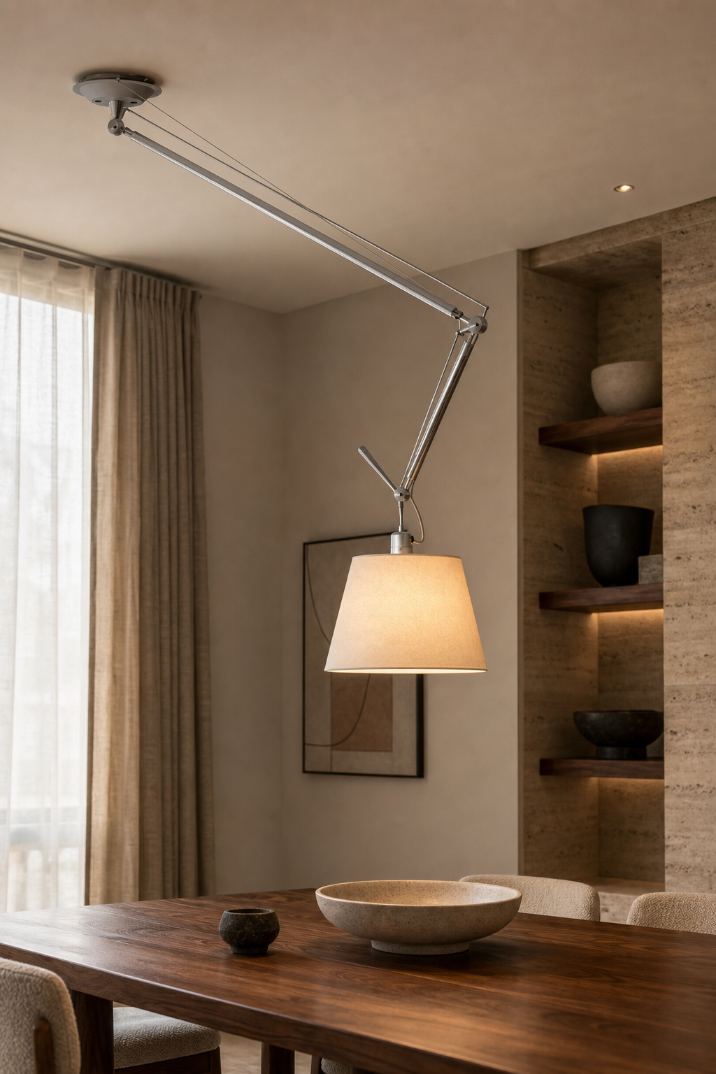 W&F Collection | Bauhaus Adjustable Swing Arm Pendant Light
