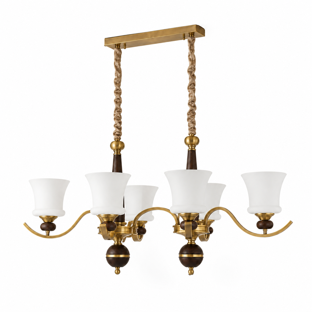 W&F Collection | Brontelle Opal Glass Linear Chandelier