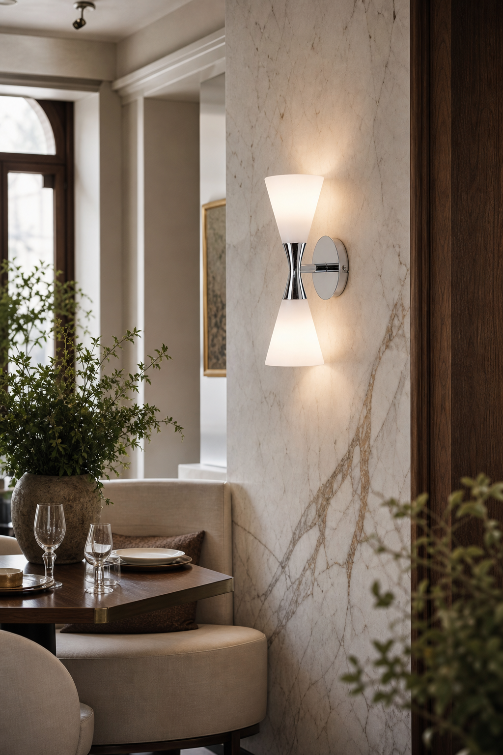 W&F Collection | Double-Ended Frosted Glass Wall Sconce