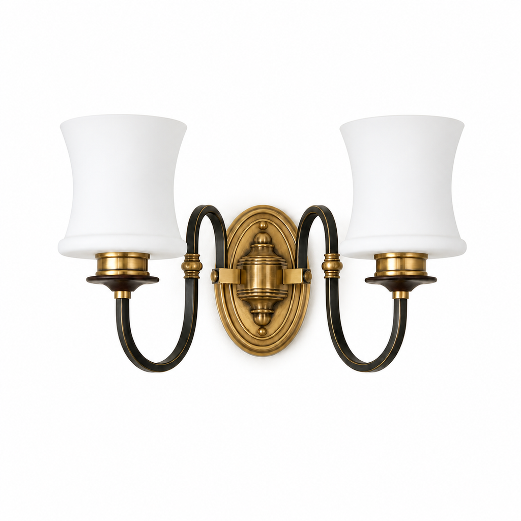 W&F Collection | Ebonelle Opal Glass Wall Sconce