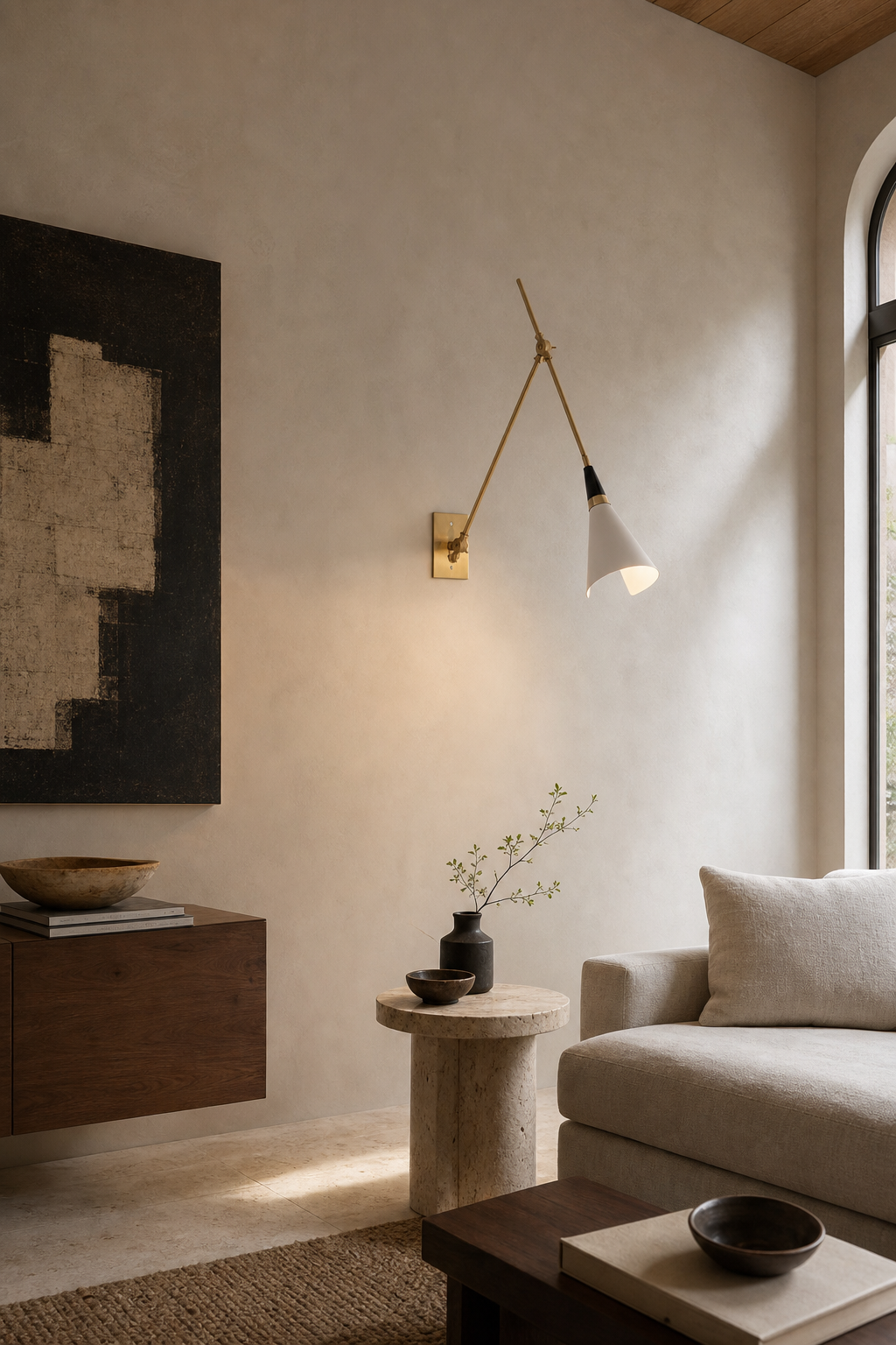 W&F Collection | Adjustable Brass Wall Sconce