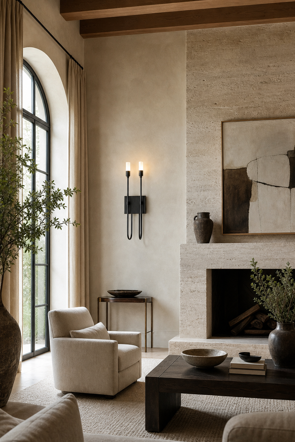 W&F Collection | Double Arrow Brass and Acrylic Wall Sconce