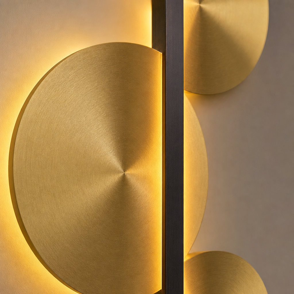 W&F Collection | Brass Disc LED Wall Sconce