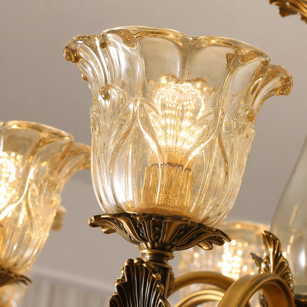 W&F Collection | Baroque Floral Glass Chandelier