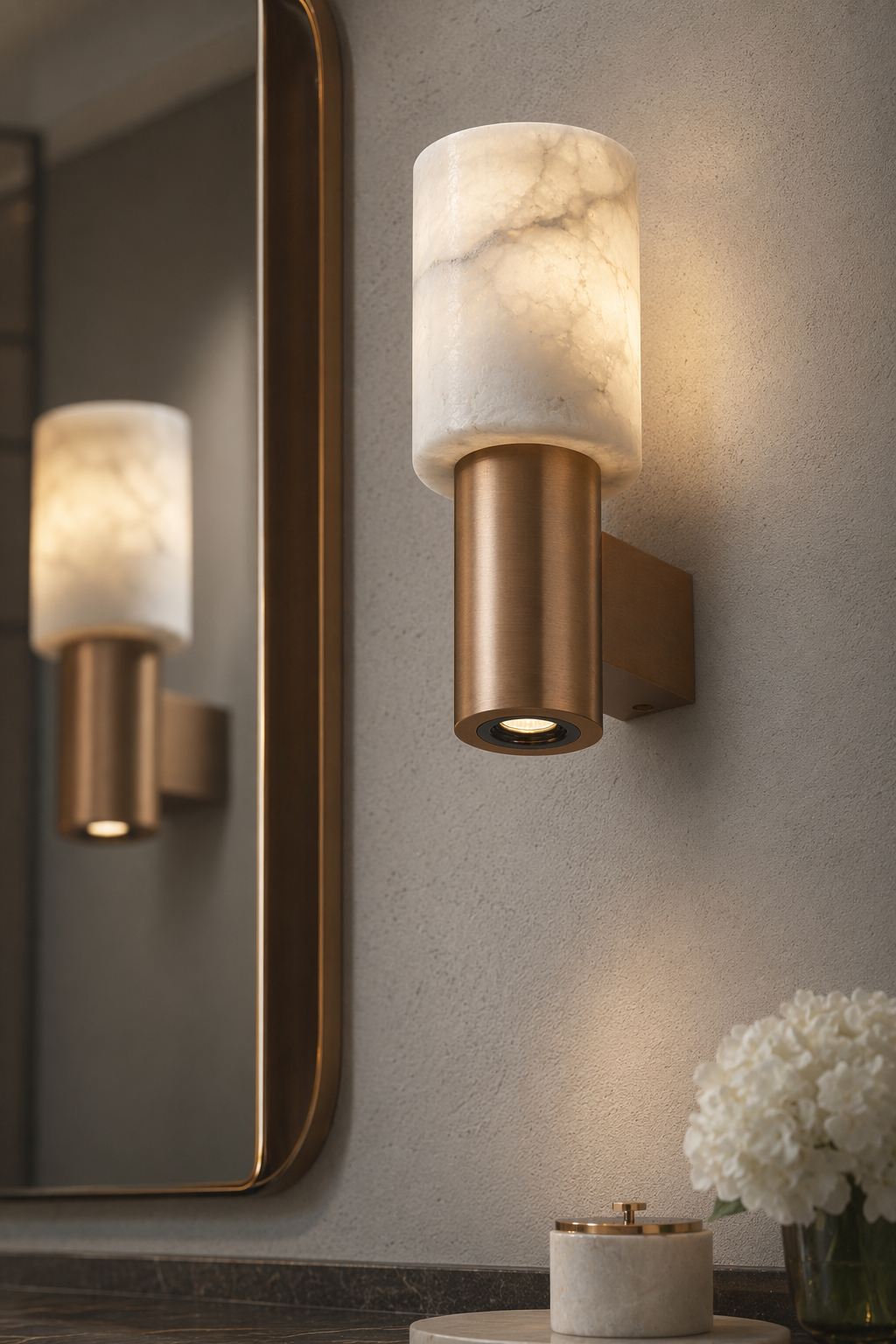 W&F Collection | Azurelith Blue Crystal Cylinder Wall Sconce