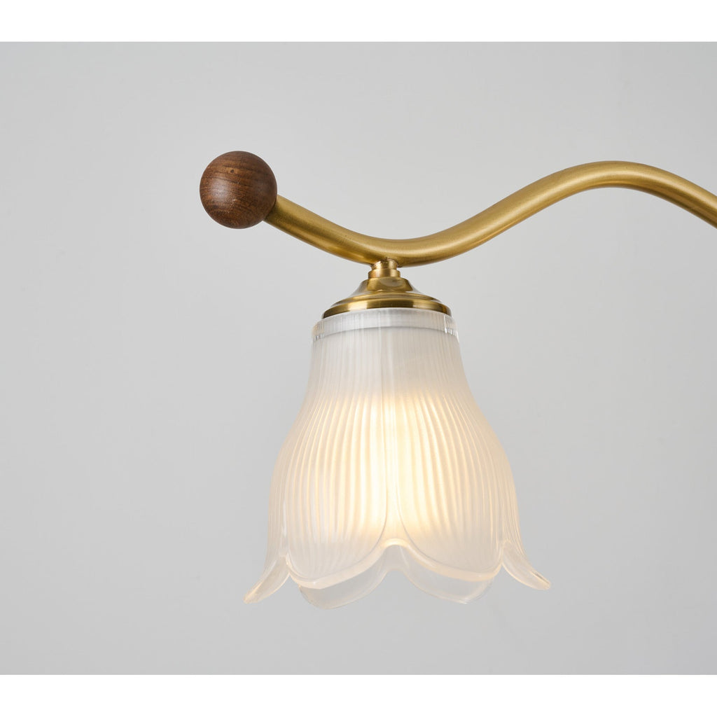 W&F Collection | Bellarune Wave-Bar Ribbed Glass Linear Chandelier