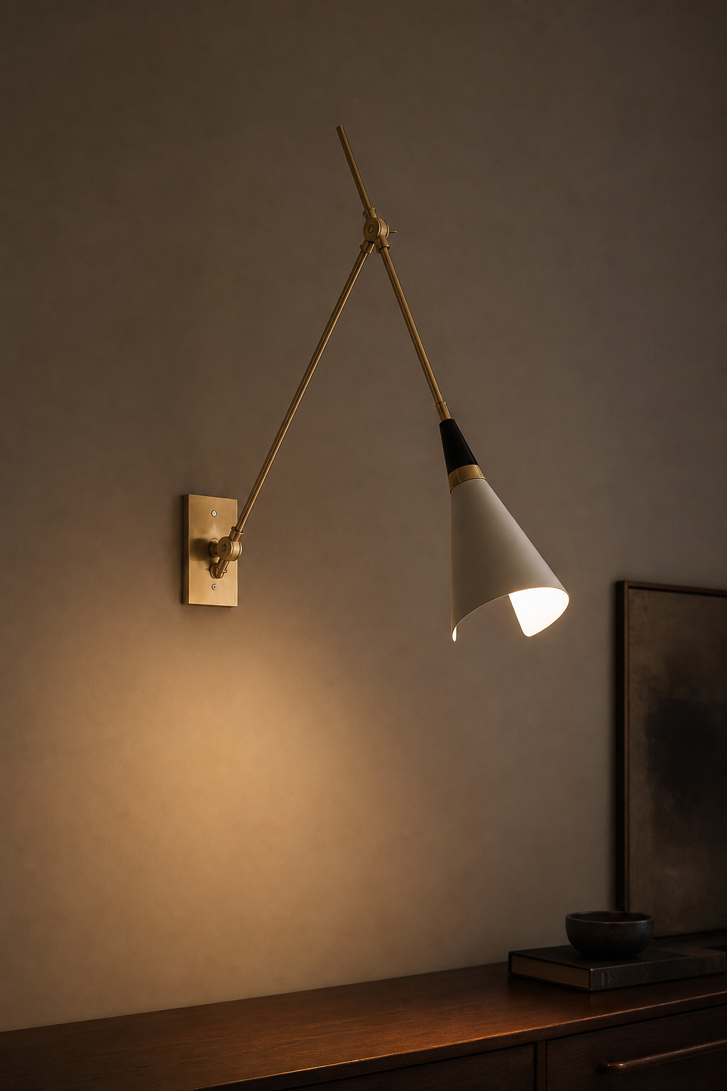W&F Collection | Adjustable Brass Wall Sconce