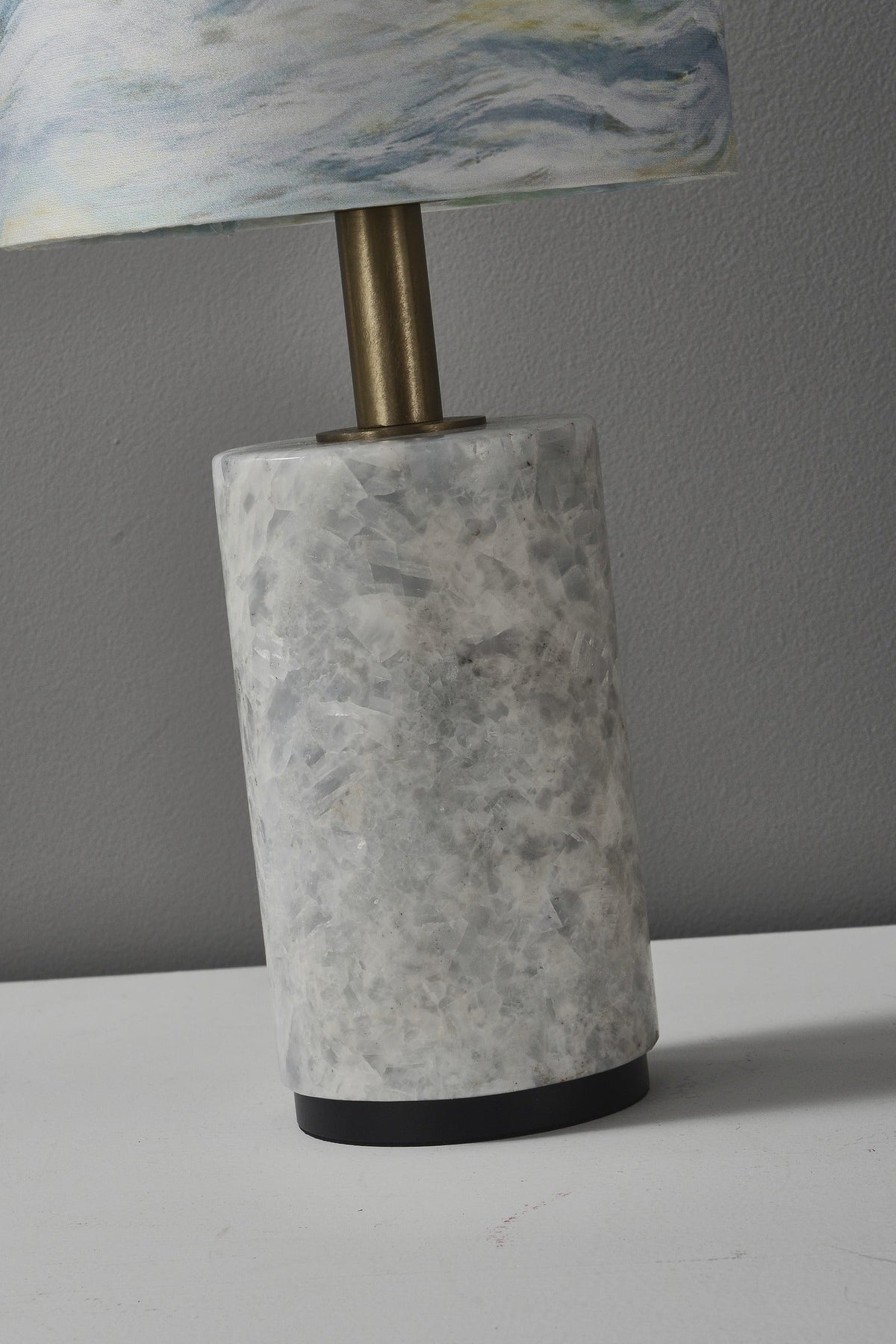 W&F Collection | Brazilian Natural Stone Table Lamp with Fabric Shade