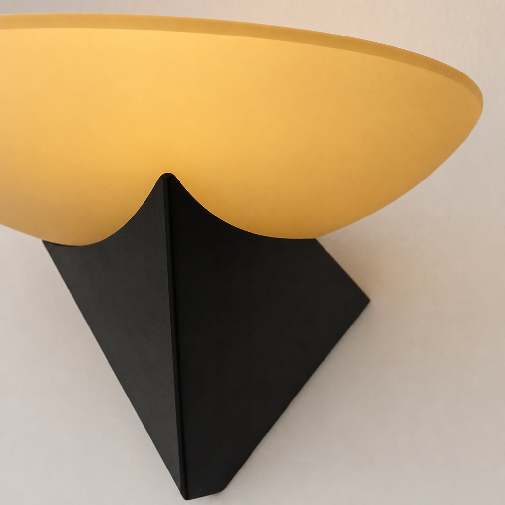 W&F Collection | Asymmetric Acid-Washed Glass Wall Sconce