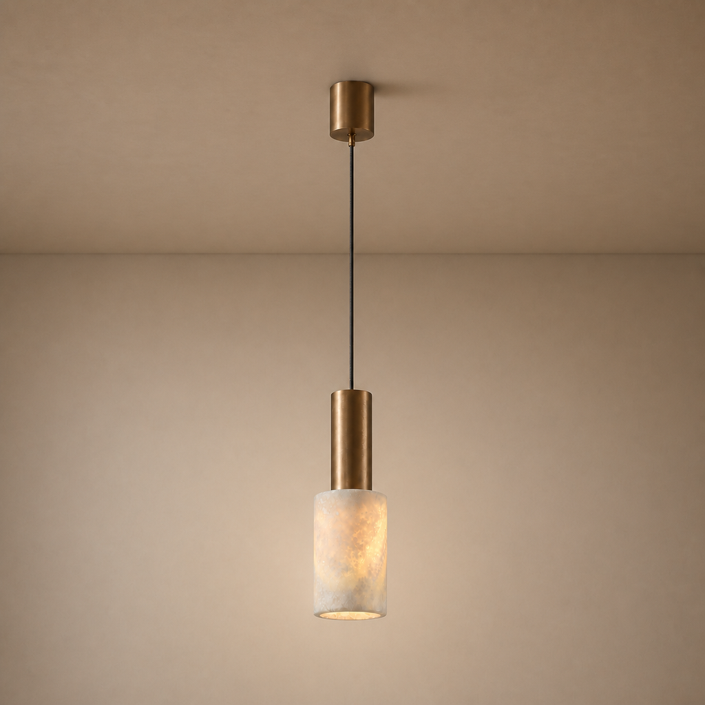 W&F Collection | Azurelith Blue Crystal Cylinder Pendant Light