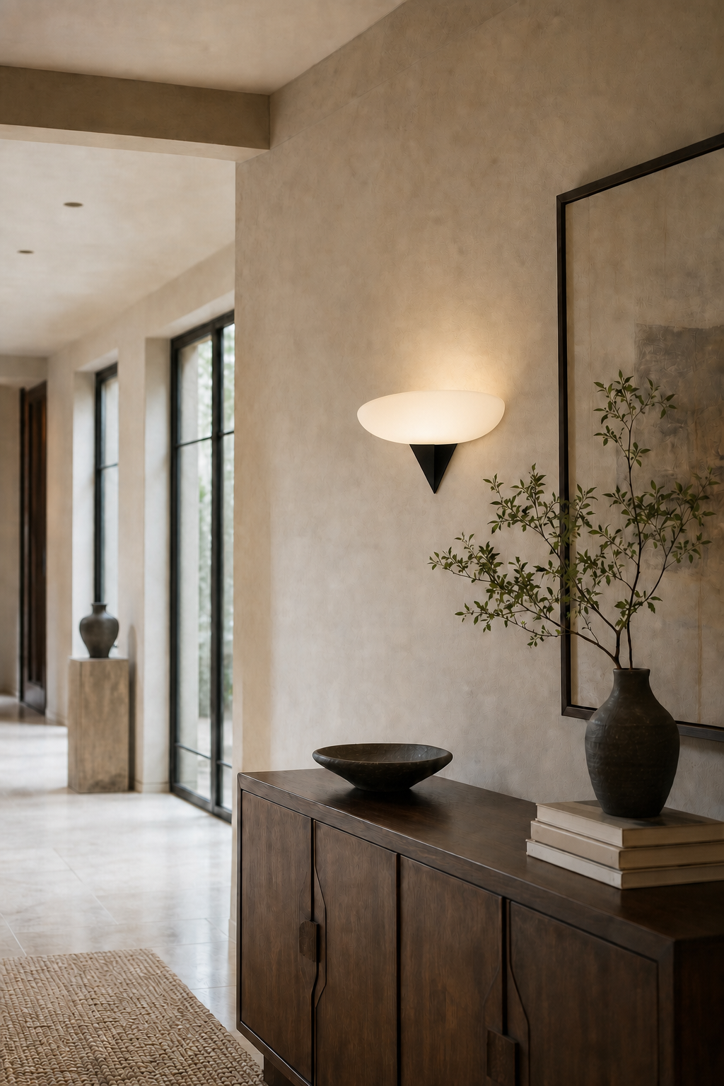 W&F Collection | Asymmetric Acid-Washed Glass Wall Sconce