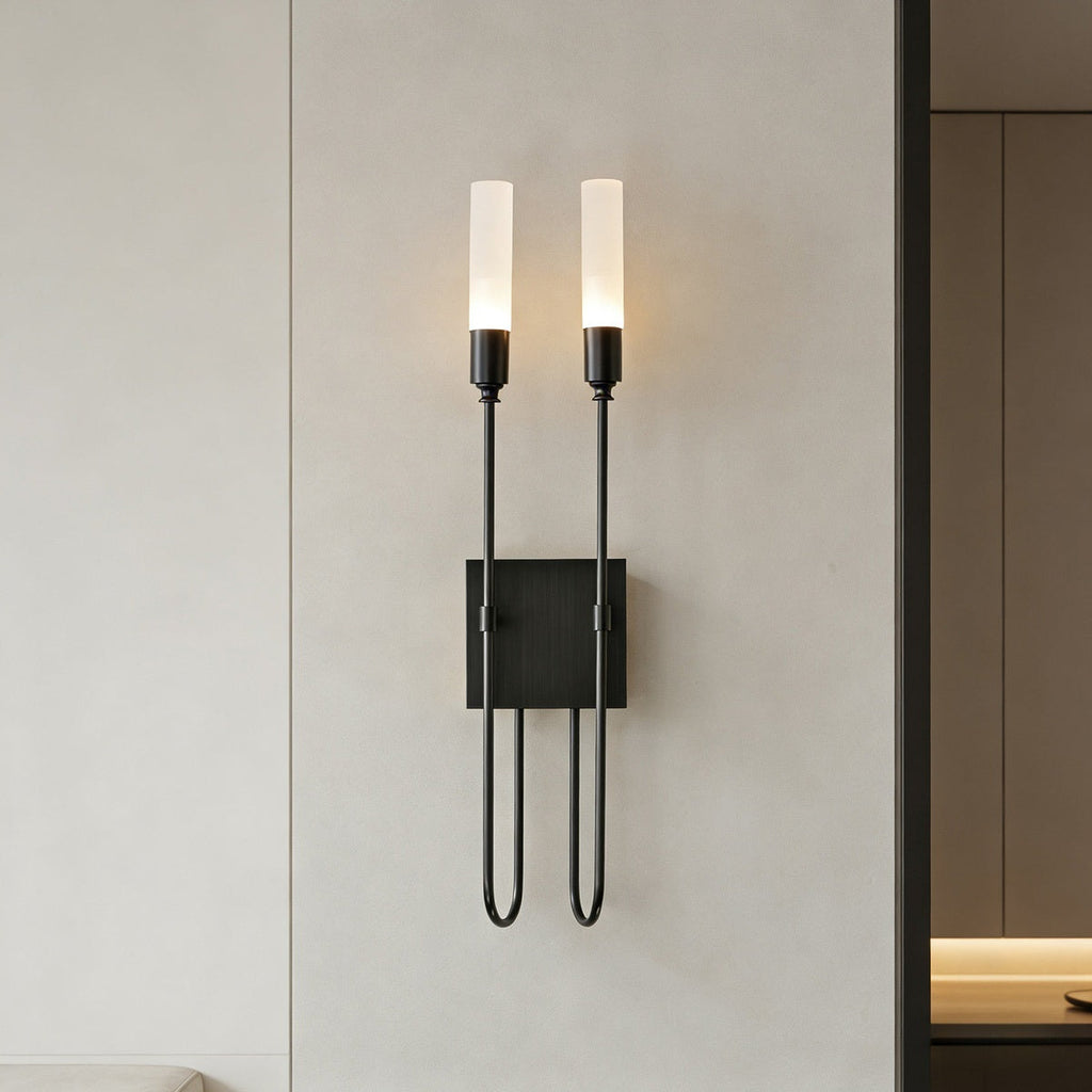 W&F Collection | Double Arrow Brass and Acrylic Wall Sconce