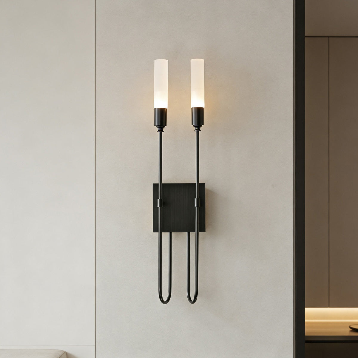 W&F Collection | Double Arrow Brass and Acrylic Wall Sconce