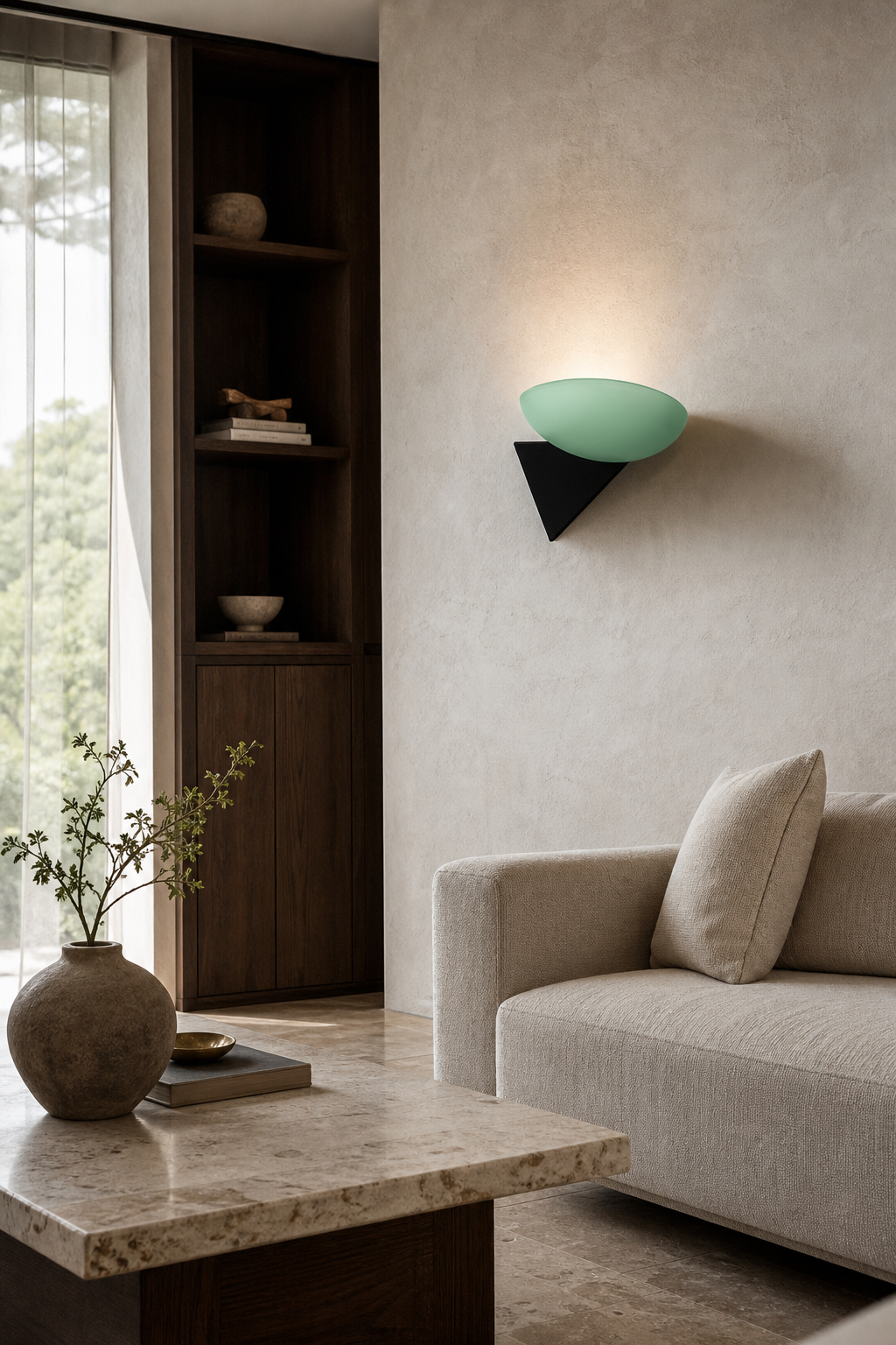 W&F Collection | Asymmetric Acid-Washed Glass Wall Sconce