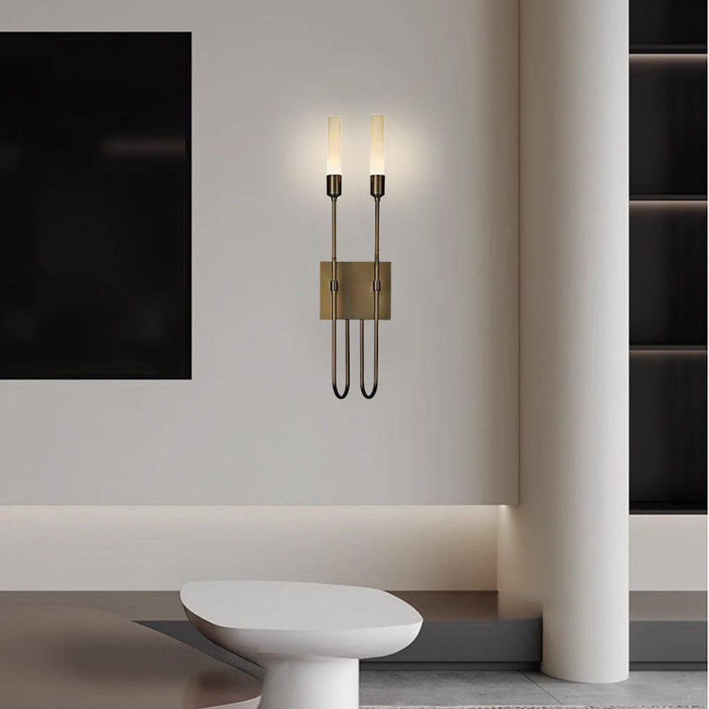 W&F Collection | Double Arrow Brass and Acrylic Wall Sconce