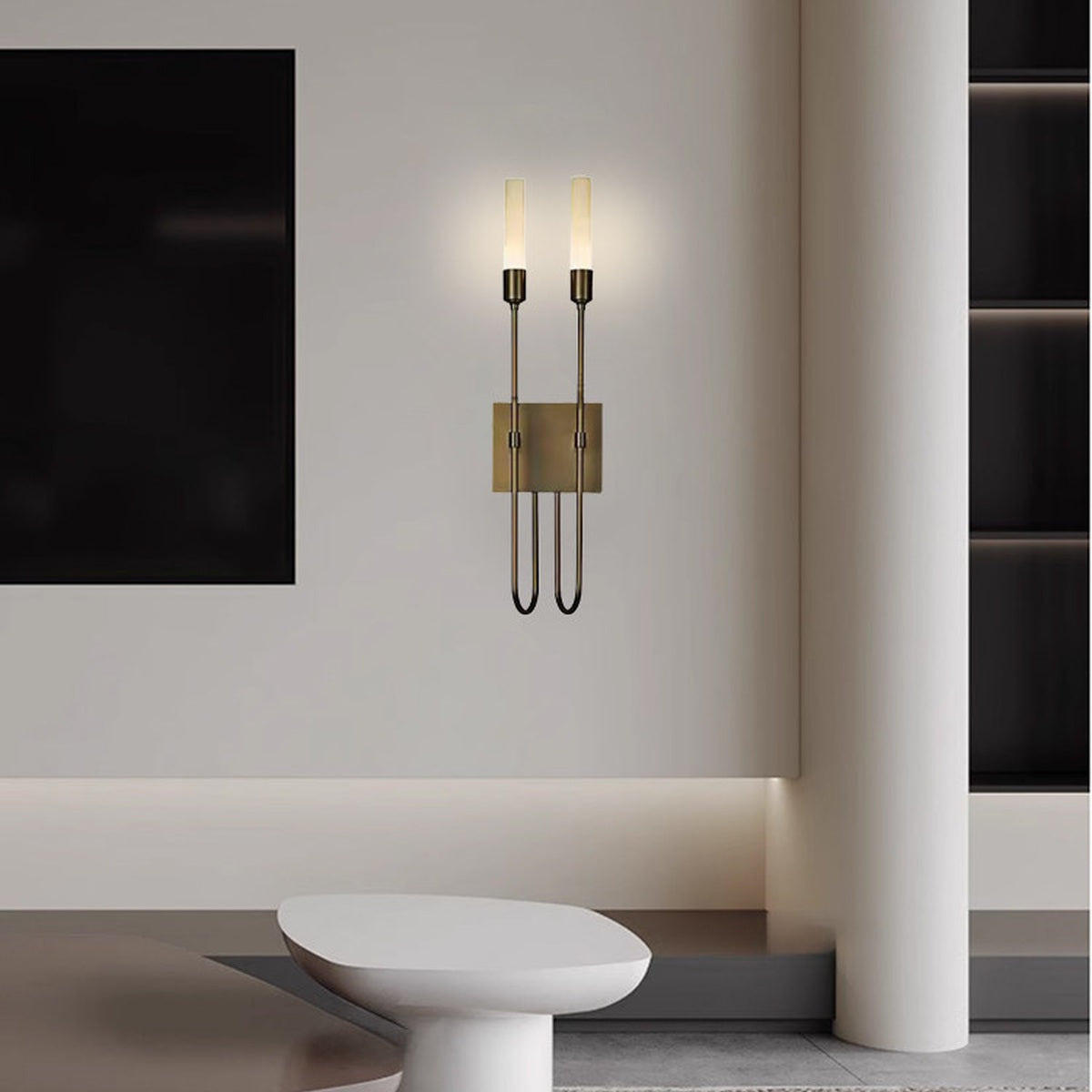 W&F Collection | Double Arrow Brass and Acrylic Wall Sconce