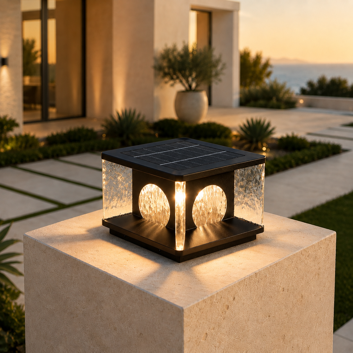 W&F Collection | Lucent Solar Glass Post Light