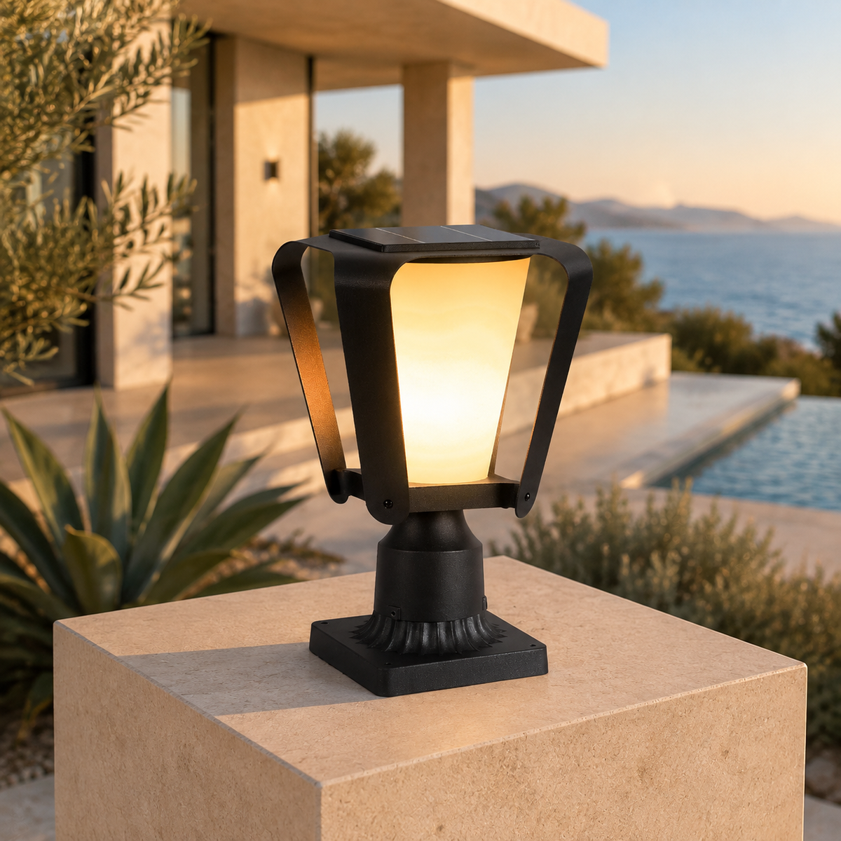 W&F Collection | Lyra Solar Outdoor Post Light