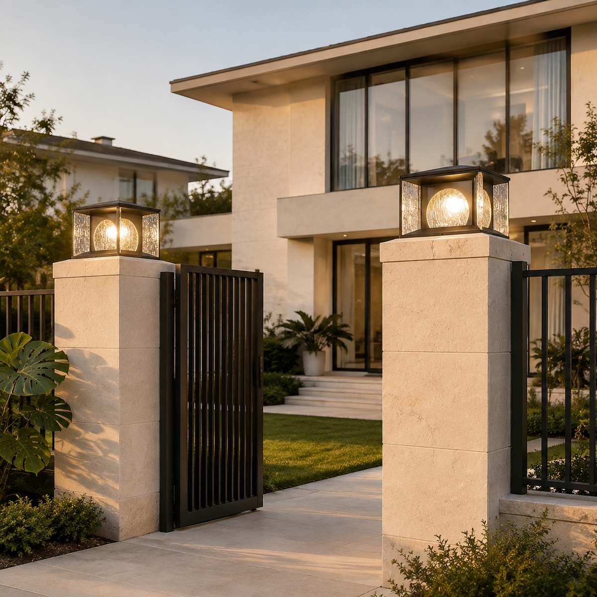W&F Collection | Lucent Solar Glass Post Light