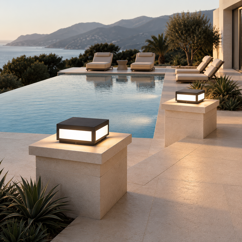 W&F Collection | Cube Wired Outdoor Post Light