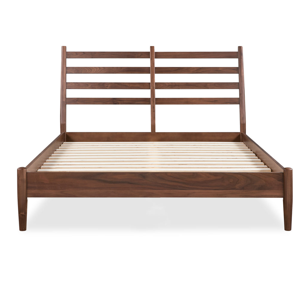 W&F Collection | Truro Bed with Leather Cushions (Cognac Tan, King)
